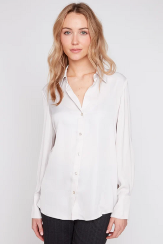 Silky Satin Button Down Blouse