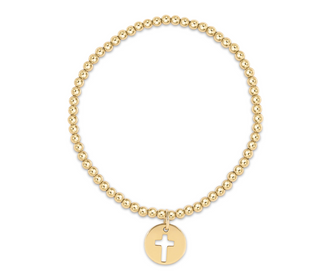 Classic Gold 3mm Bead Bracelet - Blessed Gold Disc
