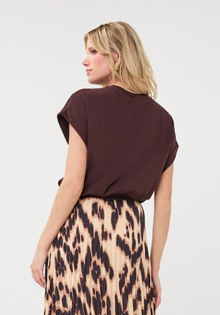 Satin Roll Sleeve T-Shirt