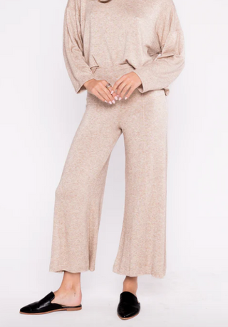 Sweater Knit Wide Leg Pant - Cropped