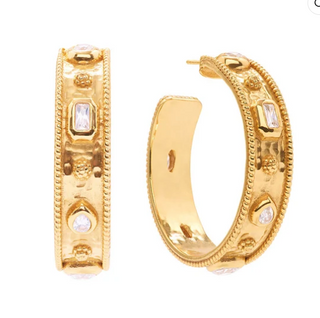 Berry Hammered Hoop Earrings