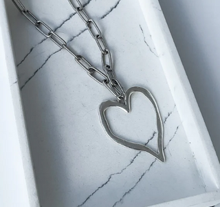 XL Paperclip Heart Necklace