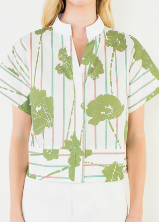 Poppy Print V-Neck Top