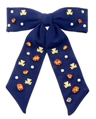 Virginia Navy Bow Barrette Clip