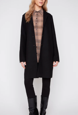 Brushed Knit Long Coat