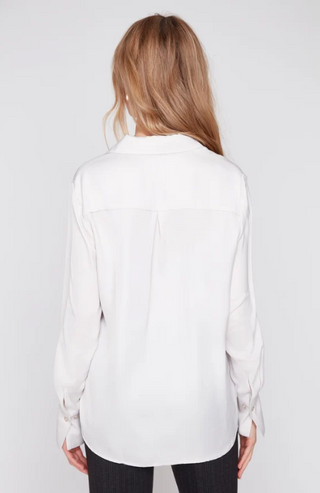 Silky Satin Button Down Blouse