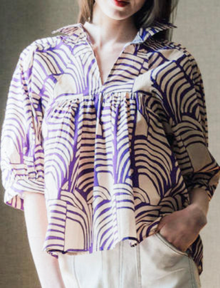 Laura Top Abstract Lines