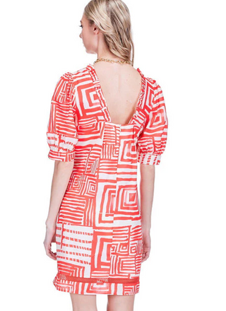 Ruffles short sleeve dress