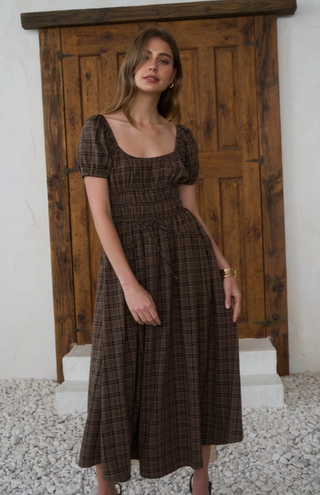 Puff Sleeve Midi Dress