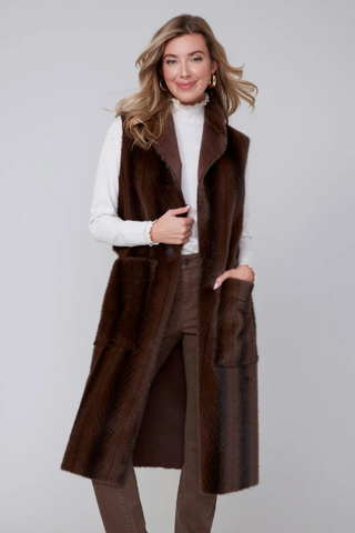 Sleeveless Faux Fur Coat