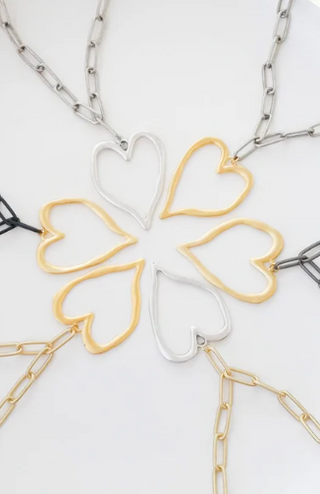 XL Paperclip Heart Necklace