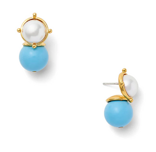 Turquoise and White Lady Earring