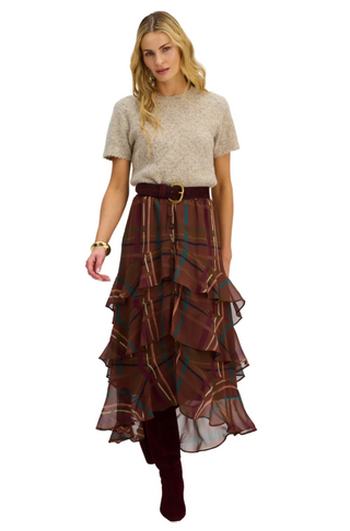 Ella Plaid Midi Skirt