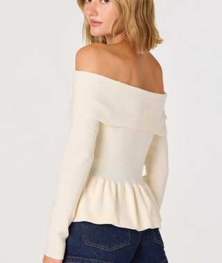 Tiarra Off-Shoulder Peplum Sweater