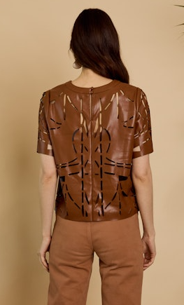 Amo Top in Tobacco Vegan Leather
