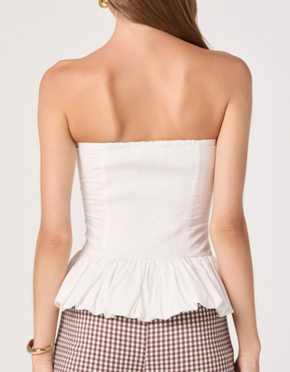 Ella Strapless Ruffle Hem Top