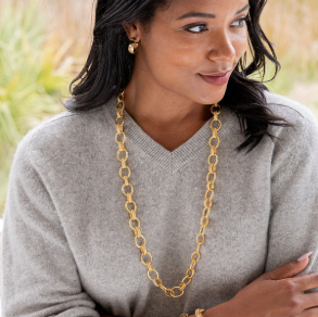 Cleopatra Regal Link Necklace, 32"