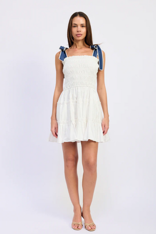 Rose Smocked Mini Dress