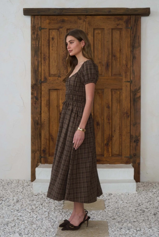 Puff Sleeve Midi Dress