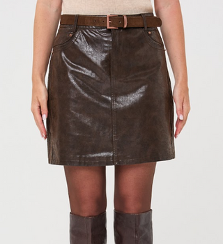 Faux Leather Skirt, Belt