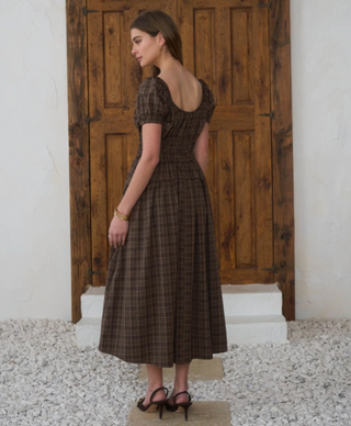 Puff Sleeve Midi Dress