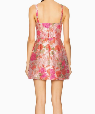 Floral Jacquard Strapless Dress