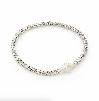 Beam Bracelet Cross Pearl Silver