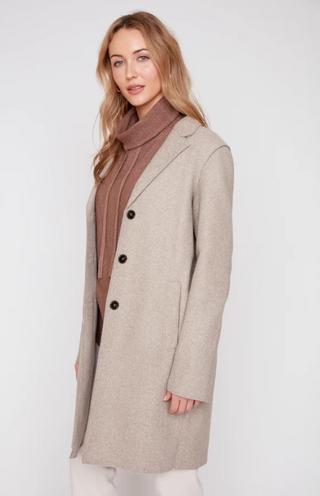 Brushed Knit Long Coat