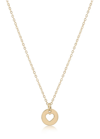 16" Necklace Love Small Gold Disc