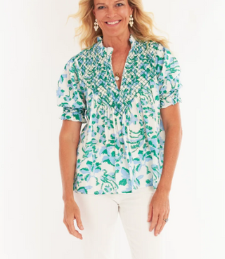 Cayman Smocked Cotton Top