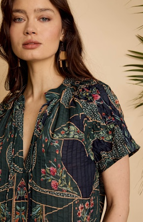 Zola Top in Patchwork Flower