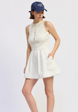 Candance Mixed Mini Dress