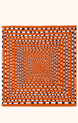 100% Silk Scarf - 26" x 26" - Orange/Navy Gameday