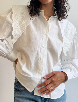 Lace Collar Button Down