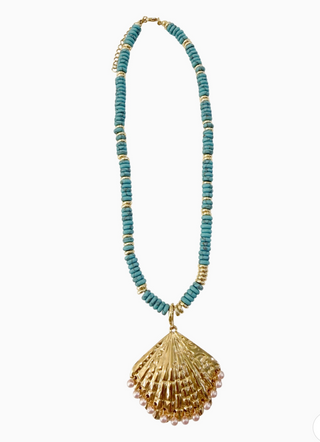 Sunlee Bead Necklace, Shell