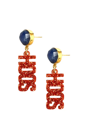 HOOS Orange UVA Glitter Earrings