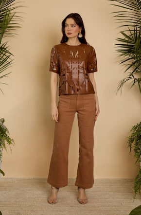 Amo Top in Tobacco Vegan Leather