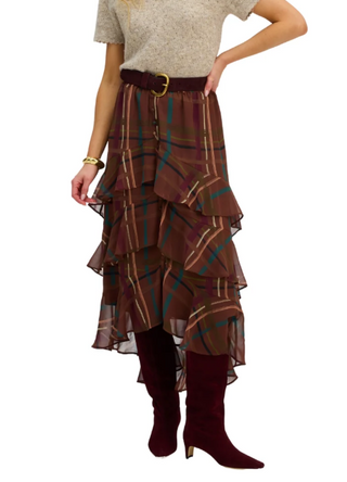 Ella Plaid Midi Skirt