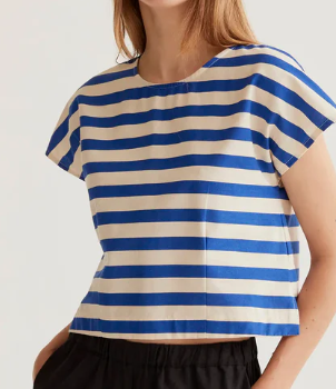 Short Sleeve Top Bamboo Blue