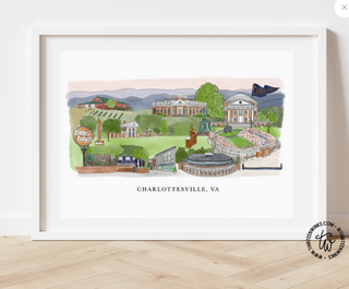 Charlottesville Landmark Art Print V2