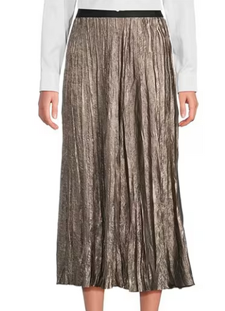 Cara Metallic Pleated Skirt