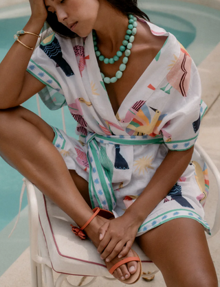 Marigold Printed Linen Dress