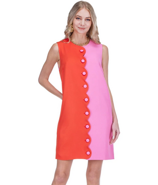 Scallop Contrast Mini Dress