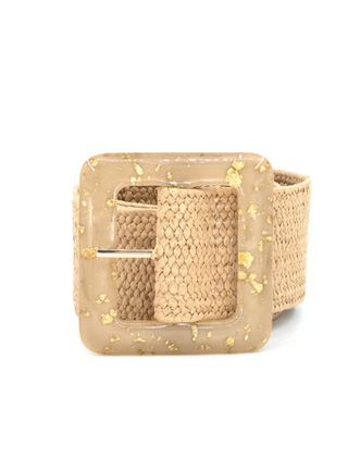 Raffia Belt Speckled Buckle