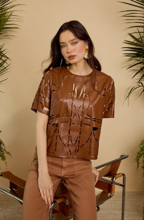Amo Top in Tobacco Vegan Leather