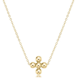 16" Necklace Signature Beaded Cross 4mm