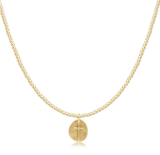 17" Beaded Choker Inspire Small Gold Disc