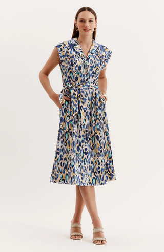 Paige Aqua Animal Print Dress
