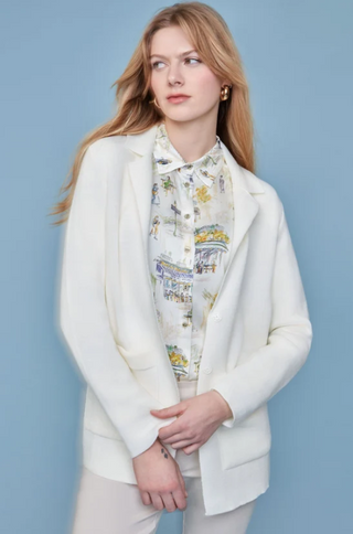 Paris Café Print Blouse