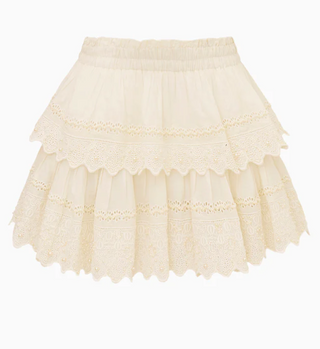 Ruffle Mini Pearl-Embellished Skirt